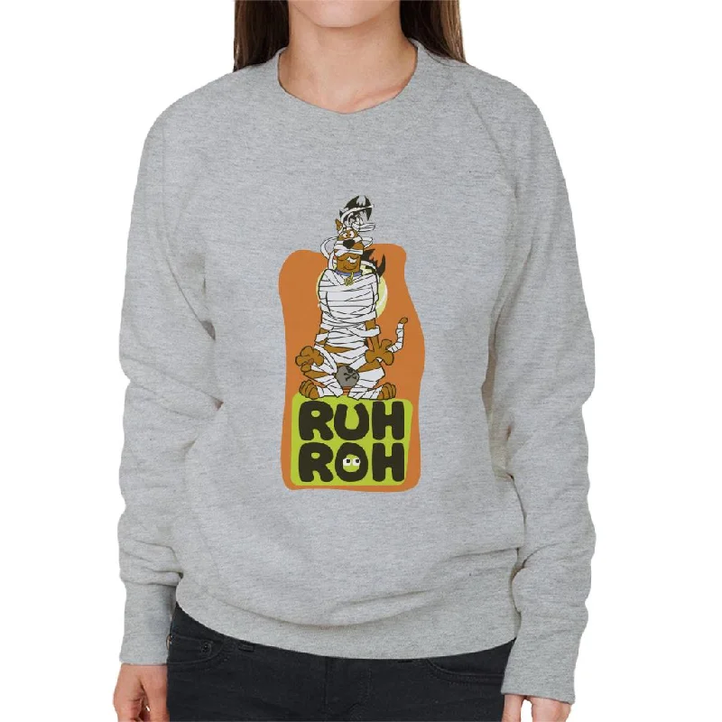 Scooby Doo Halloween Mummified Ruh Roh Women's Sweatshirt Hoodie with Distressed Vintage Worn Scooby Doo Halloween Mummified Ruh Roh Women's Sweatshirt Hoodie with Distressed Vintage Worn