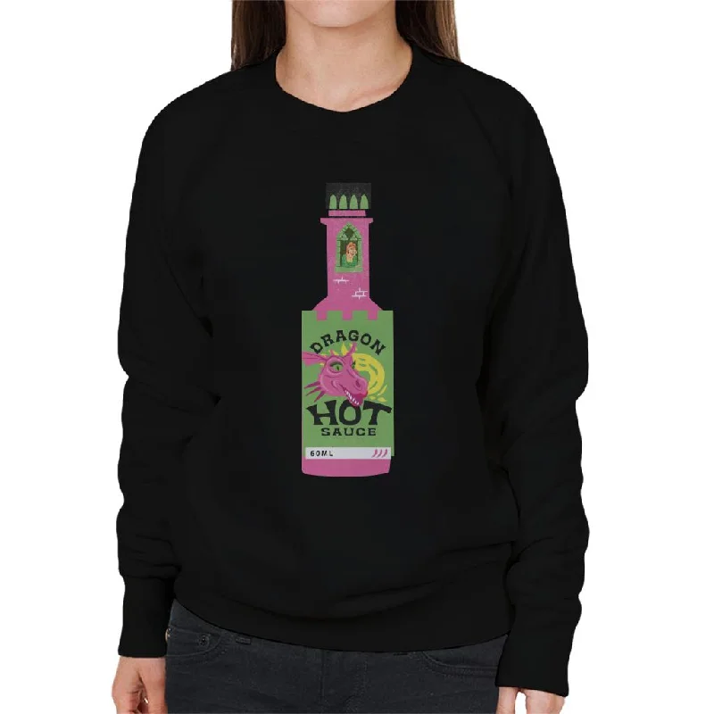 Shrek Dragon Hot Sauce Fiona In The Tallest Tower Women's Sweatshirt Hoodie with Monochrome Minimalist Simple Shrek Dragon Hot Sauce Fiona In The Tallest Tower Women's Sweatshirt Hoodie with Monochrome Minimalist Simple