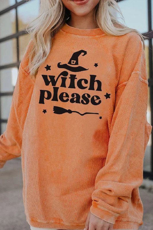 WITCH PLEASE Graphic Dropped Shoulder Sweatshirt Hoodie with Turtle Neck Cozy Winter WITCH PLEASE Graphic Dropped Shoulder Sweatshirt Hoodie with Turtle Neck Cozy Winter