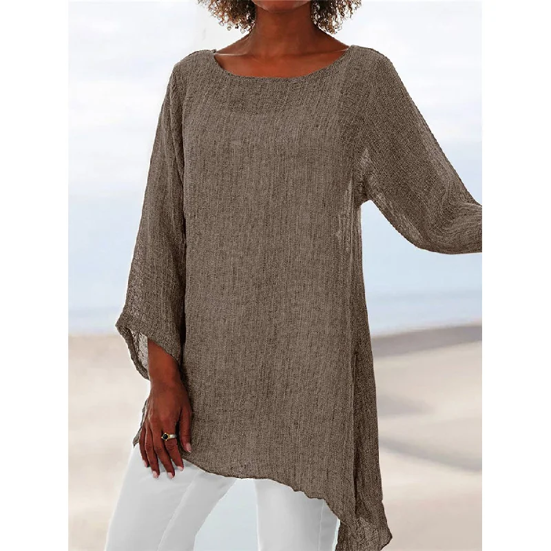 Wjczt Cotton Soft Solid Blouse Summer Loose Plus Size Shirt O-Neck Long Sleeve Womens Tops and Blouses Anomalistic Casual Women Tunic Feminine Puff Blouse Wjczt Cotton Soft Solid Blouse Summer Loose Plus Size Shirt O-Neck Long Sleeve Womens Tops and Blouses Anomalistic Casual Women Tunic Feminine Puff Blouse