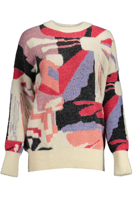Desigual Chic  Contrasting Detail Women's Sweater Modern Contemporary Chic