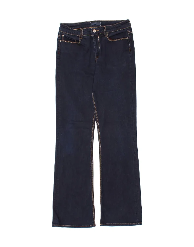 TOMMY HILFIGER Womens Bootcut Jeans W28 L32 Navy Blue Cotton Comfortable Folded Hem Jeans TOMMY HILFIGER Womens Bootcut Jeans W28 L32 Navy Blue Cotton Comfortable Folded Hem Jeans