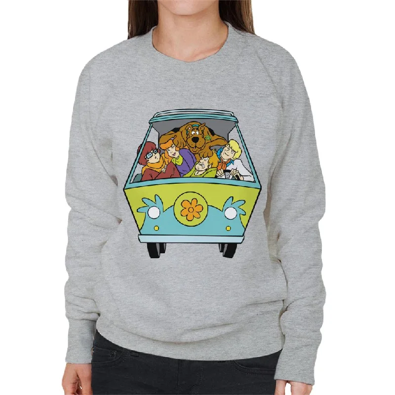Scooby Doo Characters In The Mystery Machine Women's Sweatshirt Hoodie with Elastic Cuffs Stretchable Comfortable Scooby Doo Characters In The Mystery Machine Women's Sweatshirt Hoodie with Elastic Cuffs Stretchable Comfortable