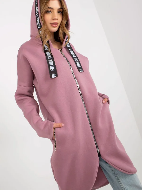 Sweatshirt Relevance Hoodie with Tied Waist Feminine Flattering