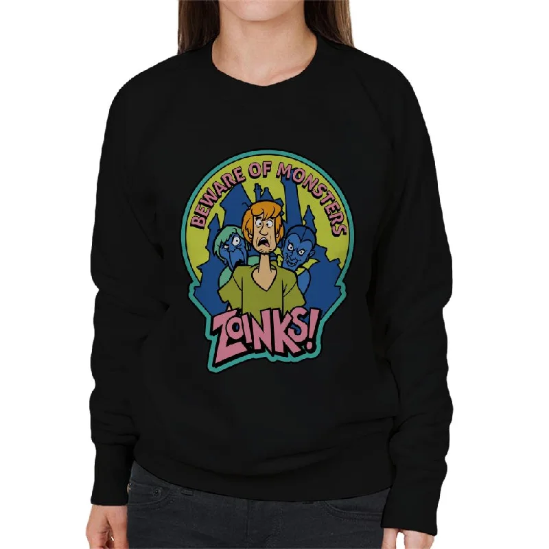 Scooby Doo Halloween Beware Of Monsters Zoinks Women's Sweatshirt Graphic Hoodie Design Print Scooby Doo Halloween Beware Of Monsters Zoinks Women's Sweatshirt Graphic Hoodie Design Print