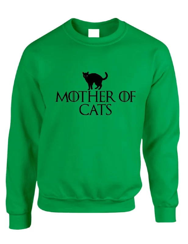Mother of cats womens Sweatshirt Hoodie with Fur Luxurious Winter