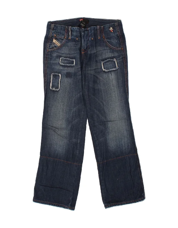 DIESEL Womens Straight Jeans W28 L30 Navy Blue Cotton Fashionable Button-Front Jeans DIESEL Womens Straight Jeans W28 L30 Navy Blue Cotton Fashionable Button-Front Jeans