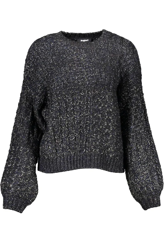 Desigual Chic Contrasting Details Round Neck Women's Sweater Seamless Knitted Crochet Desigual Chic Contrasting Details Round Neck Women's Sweater Seamless Knitted Crochet