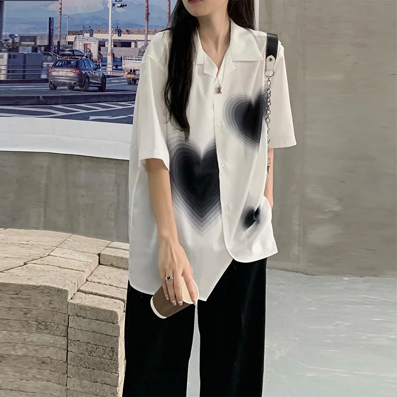 Wjczt Chiffon Blouses or Tops for Woman Elegant and Youth Woman Cool Blusas Aesthetic Heart Short Sleeve Shirt Summer Top Slim Fit Blouse Wjczt Chiffon Blouses or Tops for Woman Elegant and Youth Woman Cool Blusas Aesthetic Heart Short Sleeve Shirt Summer Top Slim Fit Blouse
