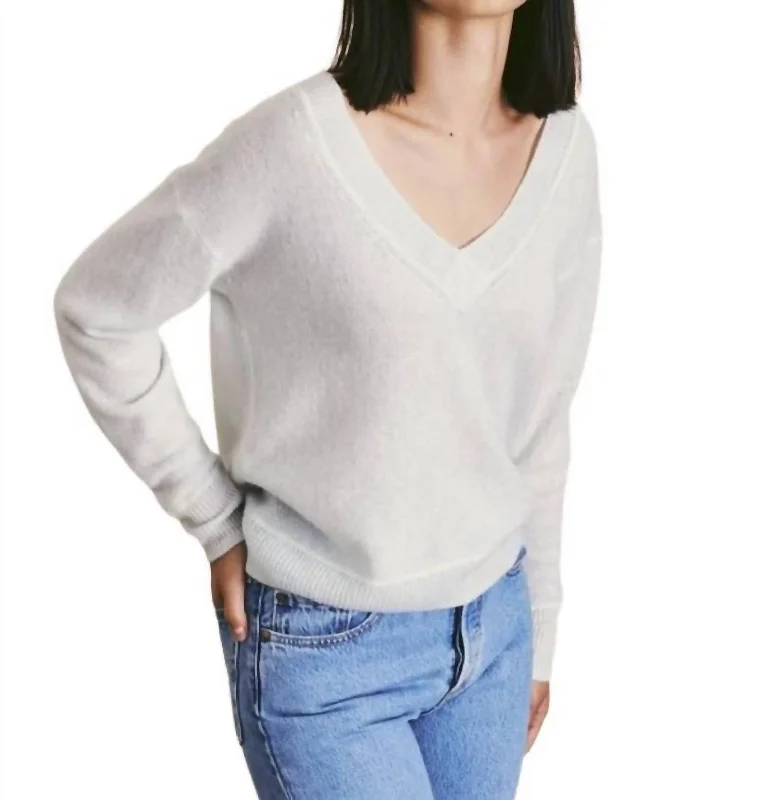 Natia Cashmere Sweater In Light Sky Bluie Hooded Caped Shawl Collar