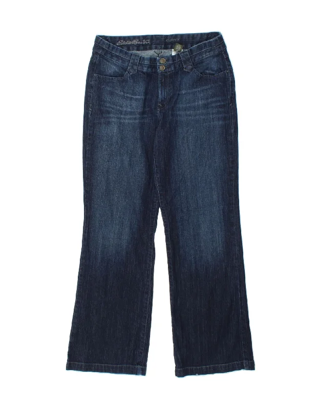 EDDIE BAUER Womens Curvy Bootcut Jeans US 14 XL W34 L31 Navy Blue Cotton Trendy Low-Rise Slim Jeans EDDIE BAUER Womens Curvy Bootcut Jeans US 14 XL W34 L31 Navy Blue Cotton Trendy Low-Rise Slim Jeans