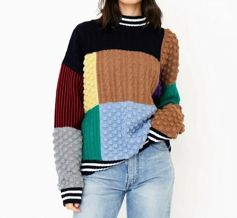 The Ziggy Sweater In Multi Terry Blend Velvet Blend Canvas Blend