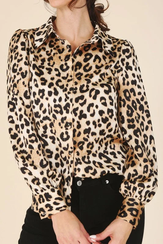Satin leopard blouse Everyday Stylish Blouse