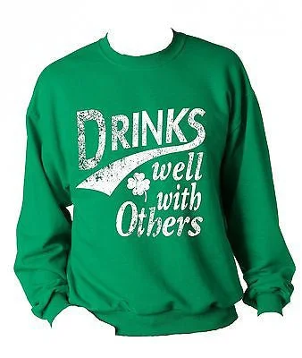 Drinks Well With Others Unisex Sweatshirt Hoodie with Emblem Brand Identity