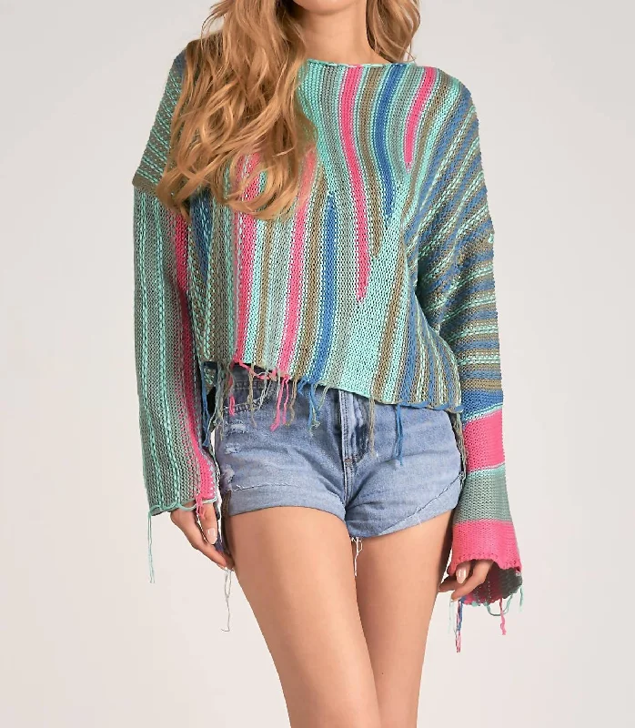 Boho Sweater In Multi Nylon Fabric Polyester Fabric Spandex Fabric