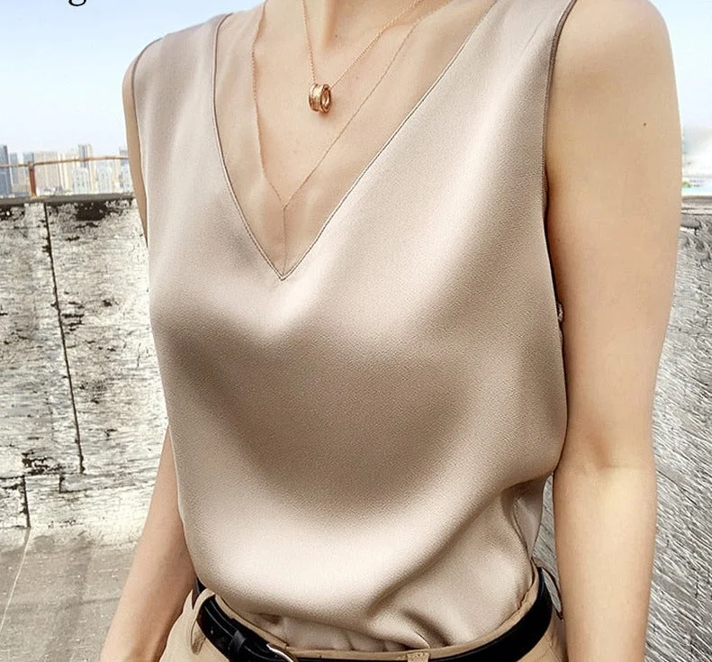 Wjczt Summer Elegant Tunic Plus Size Women's Black Blouses Vintage Office Satin Silk Blouse Basic Chiffon Tops Shirt for Women 13573 Semi-Sheer Blouse Wjczt Summer Elegant Tunic Plus Size Women's Black Blouses Vintage Office Satin Silk Blouse Basic Chiffon Tops Shirt for Women 13573 Semi-Sheer Blouse
