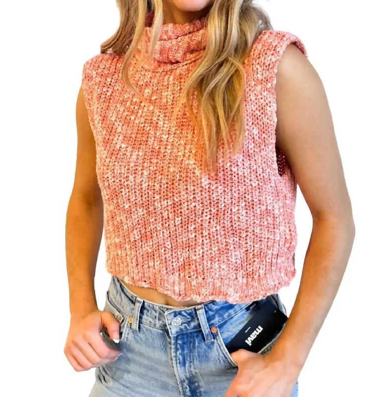 Dani Cropped Sweater In Orange Lightweight Heavyweight Midweight
