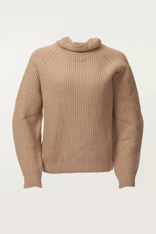 Fiona Sweater In Camel Stretchy Elastic Breathable