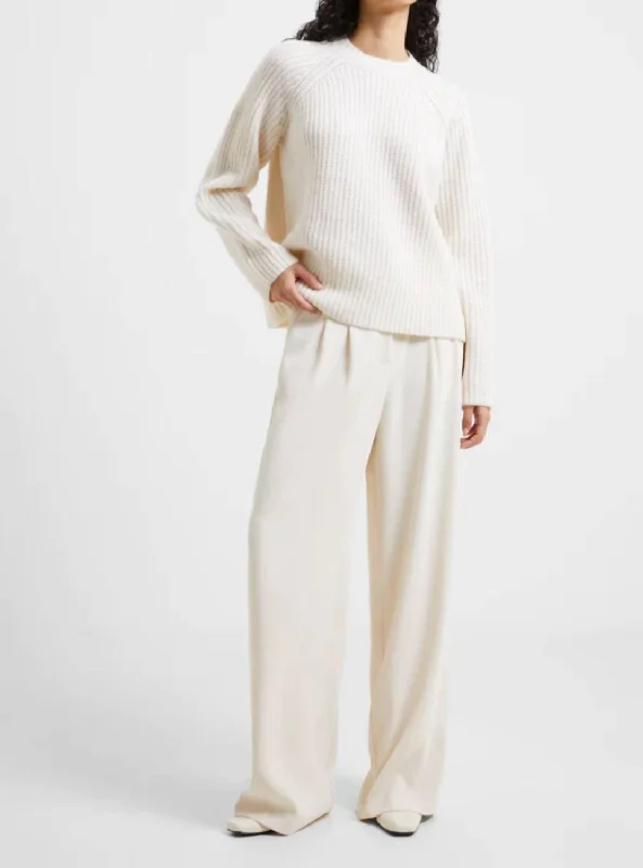 Jika Sweater In Winter White Welt Pockets Slit Pockets Flap Pockets