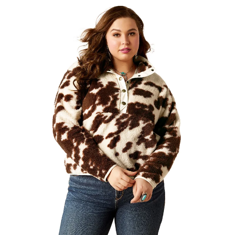 Berber Snap Front Sweatshirt Hoodie with Side Slits Relaxed Casual