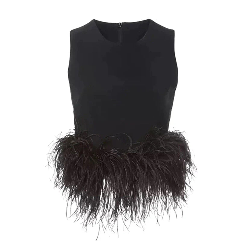Wjczt 2024 HALSEY FEATHER BLOUSE Double Button Blouse