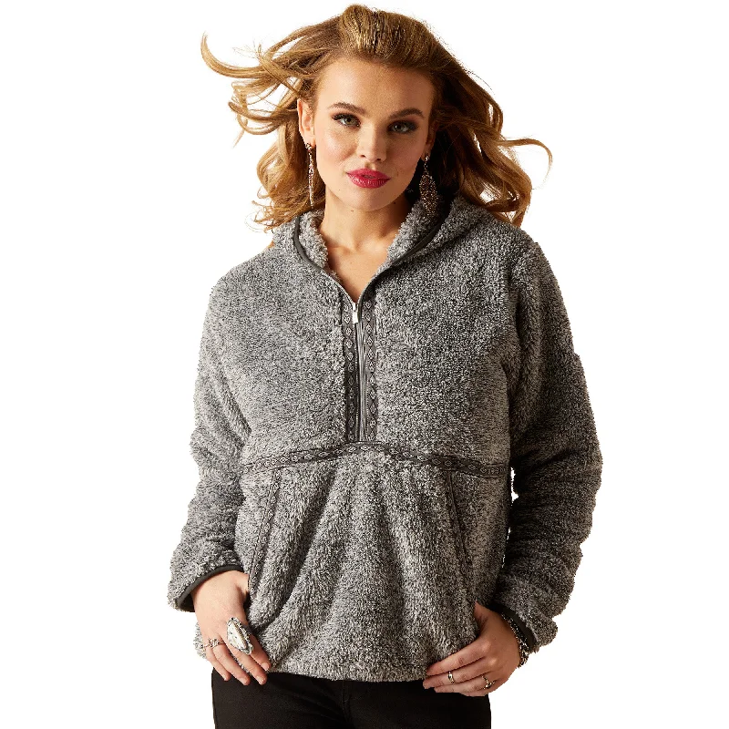 Lurex Berber 1/2 Zip Hoodie Hoodie with Zipper Versatile Modern