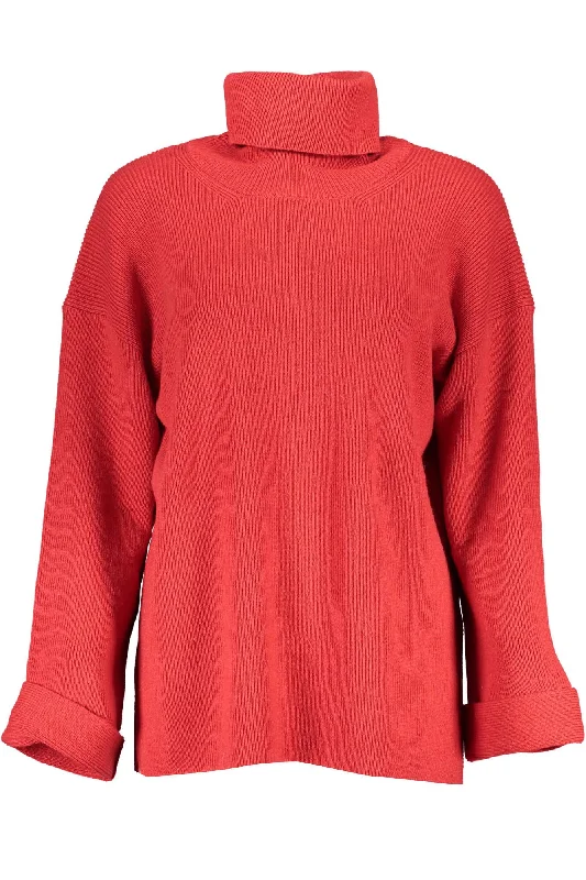 Gant Elegant High Collar Wool Blend Women's Sweater Mesh Sweater Canvas Denim
