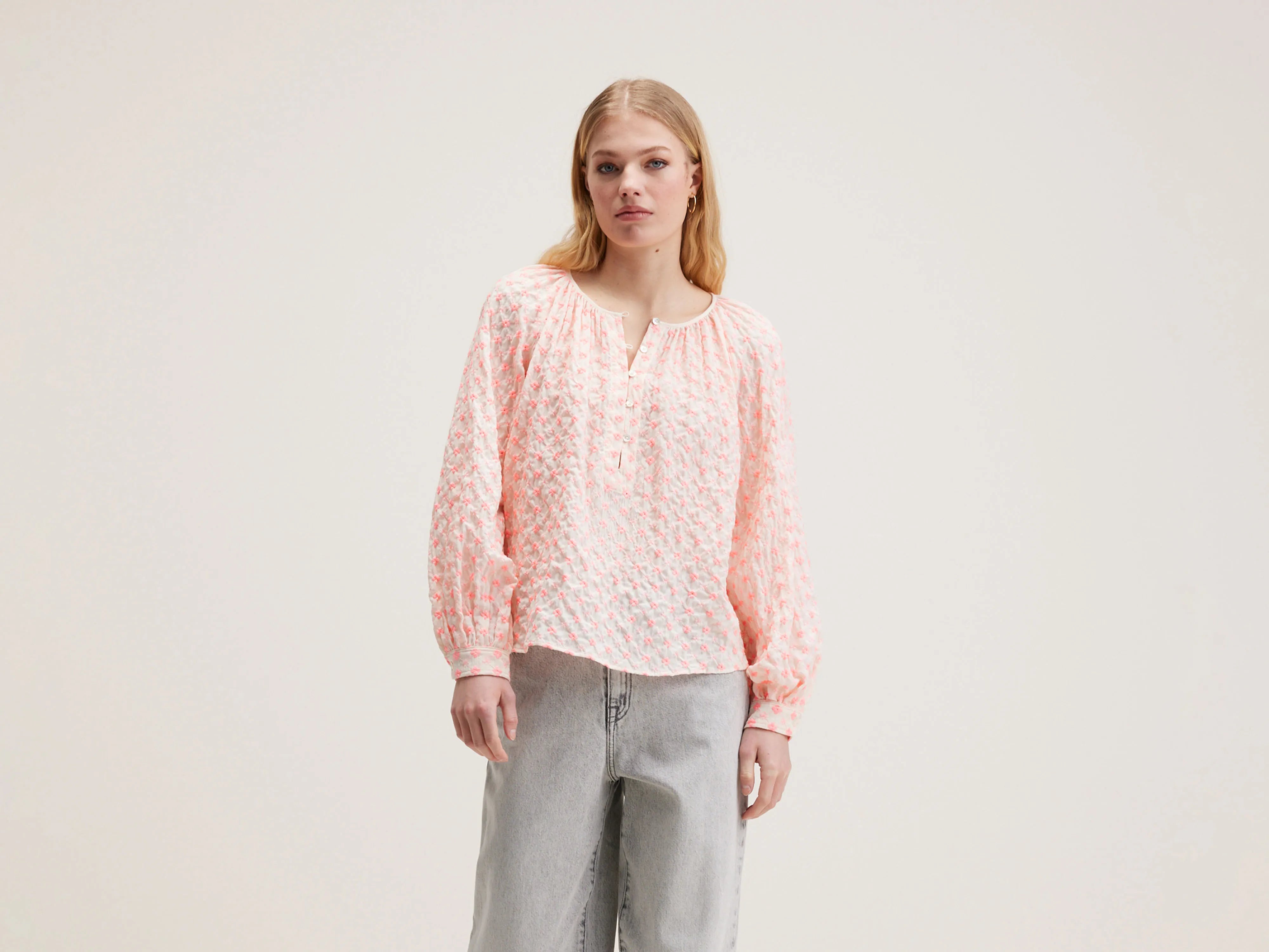 Haiti romantic blouse (242 / W / COMBO B) Casual Relaxed Blouse
