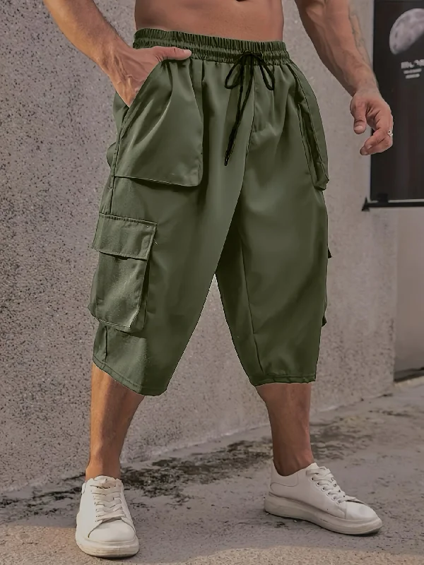 Large Plus Size Mens Comfortable Cargo Pants - Breathable, Loose Fit, Drawstring Waist, Multiple Pockets, Soft Fabric, Perfect for Casual Outdoor Activities - Comfy Relaxed Style Trendy Wide-Leg Pants Large Plus Size Mens Comfortable Cargo Pants - Breathable, Loose Fit, Drawstring Waist, Multiple Pockets, Soft Fabric, Perfect for Casual Outdoor Activities - Comfy Relaxed Style Trendy Wide-Leg Pants