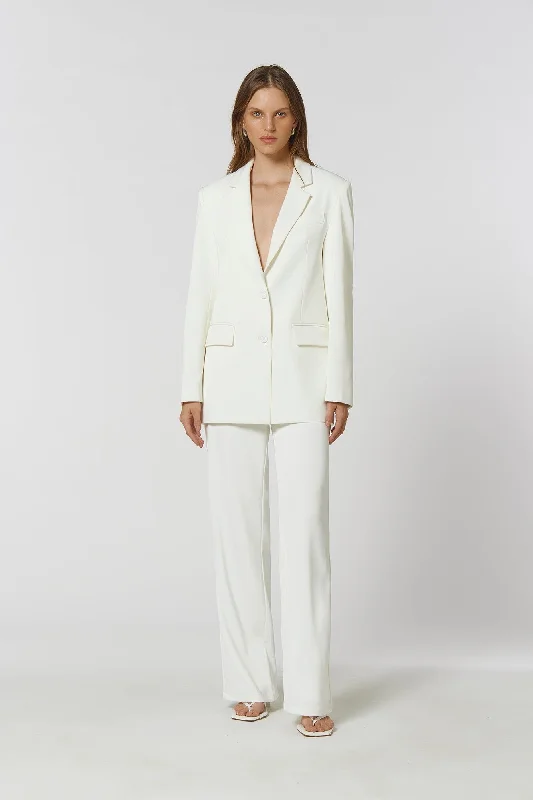 Kianna Shim Flare Pant - Ivory Comfortable Denim Pants