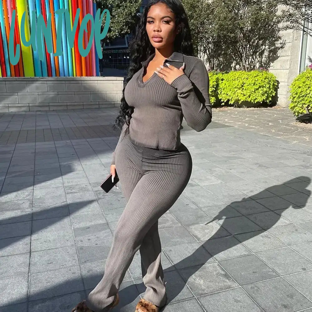 Lunivop Solid Knit Ribbed Two Piece Sets Women Winter Clothes Warm Long Sleeve Top and Wide Leg Pants Matching Sets Outfits Loungewear Trendy High-Waist Trousers Lunivop Solid Knit Ribbed Two Piece Sets Women Winter Clothes Warm Long Sleeve Top and Wide Leg Pants Matching Sets Outfits Loungewear Trendy High-Waist Trousers