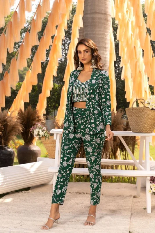 Bootle Printed Pant Suit Set Stretch Fit Pants