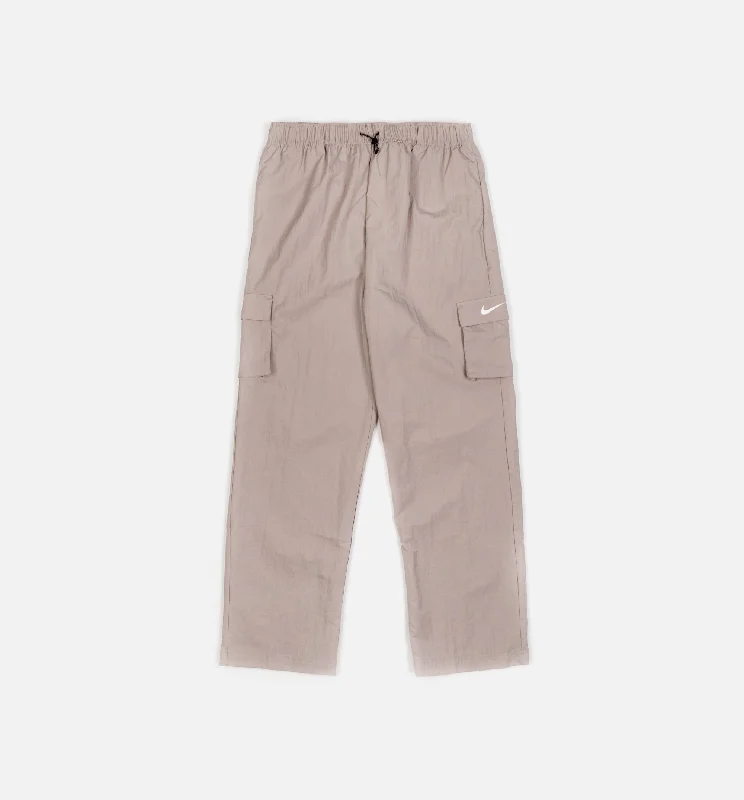 NSW Essential High Rise Cargo Womens Pants - Beige Chic Wool Trousers