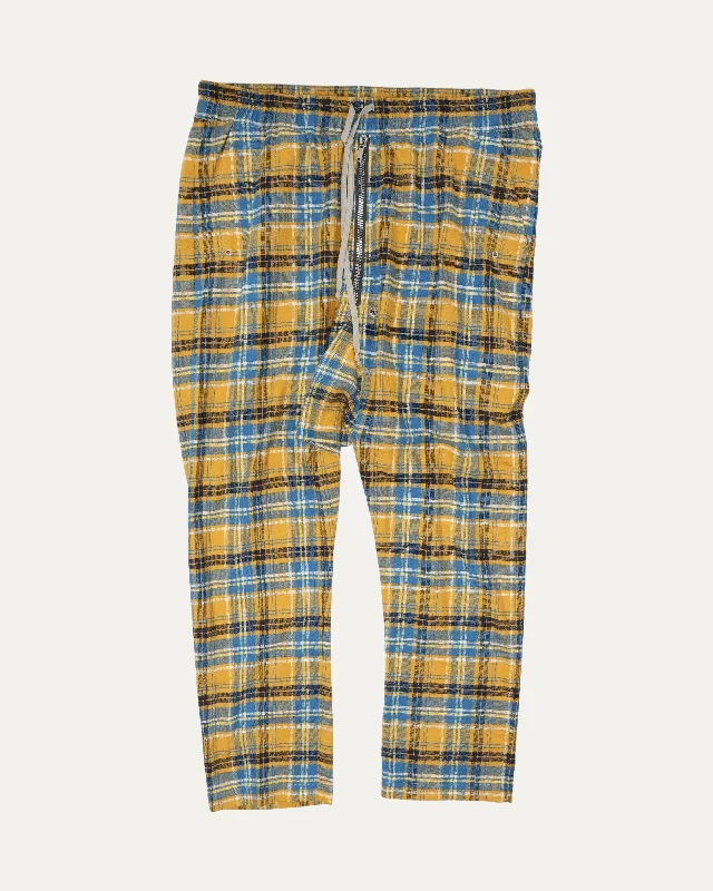 SS21 Phlegethon Plaid Drop Crotch Pants Chic Black Leggings