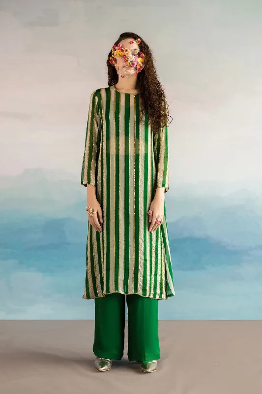 Striped Kurta And Pant Set Formal Stretch Pants