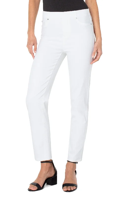 Liverpool Chloe Slim Pants (Bright White) Casual Plaid Pants