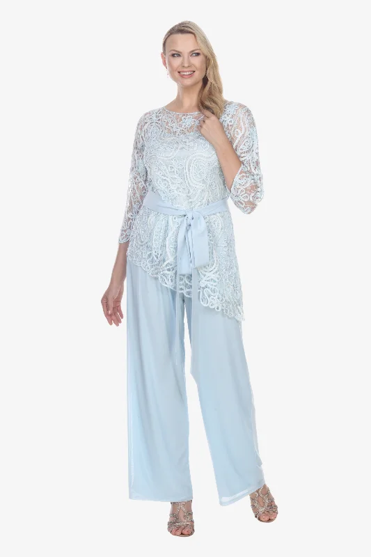 Soulmates 1604 Evening Asymmetrical Top with Pants Set Trendy Palazzo Pants