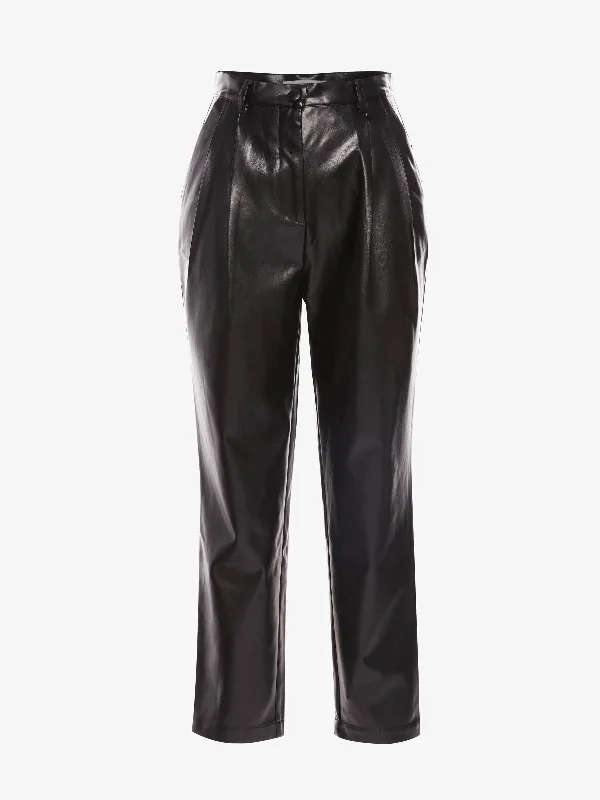 Antonia Vegan Leather Pant Classic Bootcut Trousers