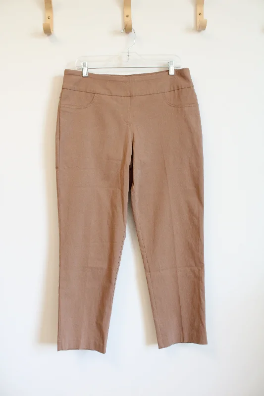 Ruby Rd Tan Elastic Waistband Pants | 14 Modern Bootcut Pants