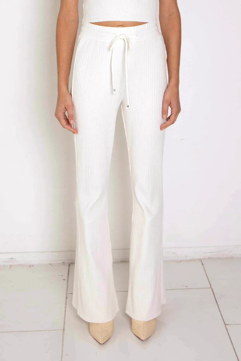 Primary Rib Wide Leg Pant - Lt. Shell High-Waist Trousers