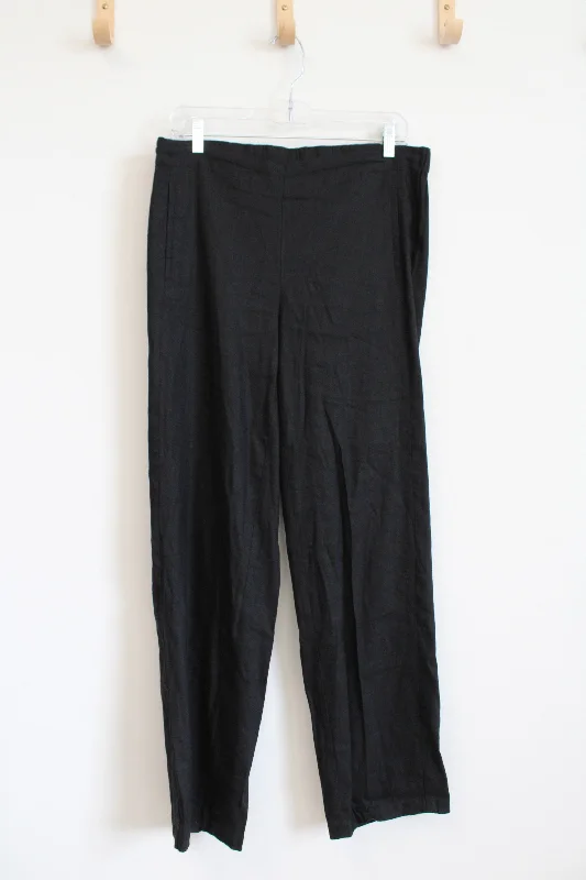J. Jill Black Linen Blend Stretch Pants | 8 Classic Pleated Pants