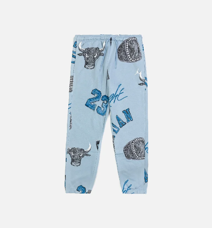 Brooklyn Fleece All Over Print Joggers Womens Pants - Blue/Grey Slim Fit Casual Pants Brooklyn Fleece All Over Print Joggers Womens Pants - Blue/Grey Slim Fit Casual Pants