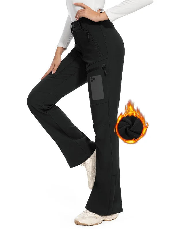 Women's Snow Ski Pants Fleece Lined Waterproof Thermal Insulated Warm Cozy Knit Pants