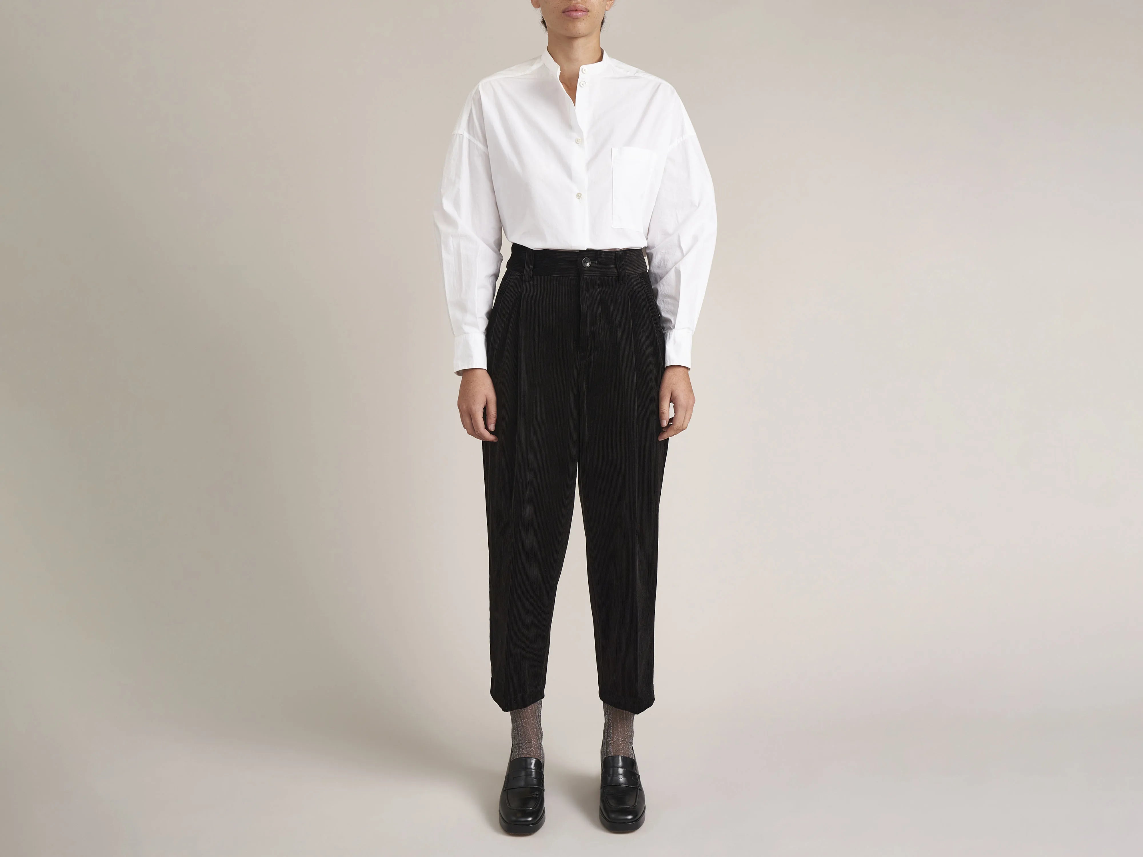 Bass Corduroy Pants (232 / W / BLACK) High-Waist Jogger Pants