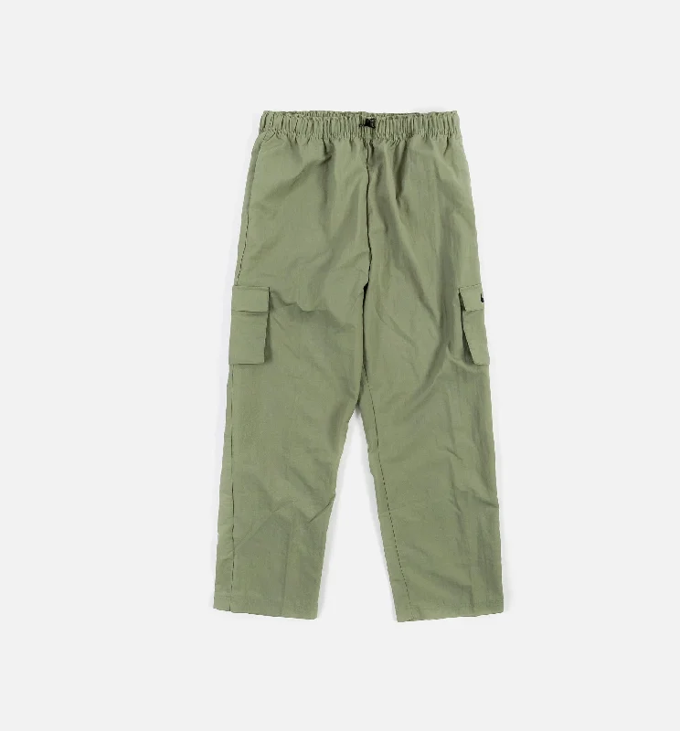 NSW Essential Woven Cargo Womens Pants - Green/Black Comfy High-Waist Jeans