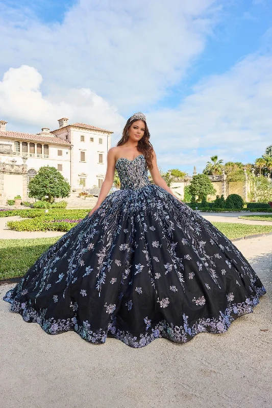 Amarra 54222 Beaded A Line Long Ball Gown Glitter Quinceanera Dress