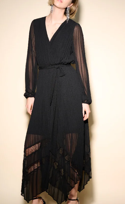 Joseph Ribkoff Dresses - Mesh and Chiffon Flounce Dress