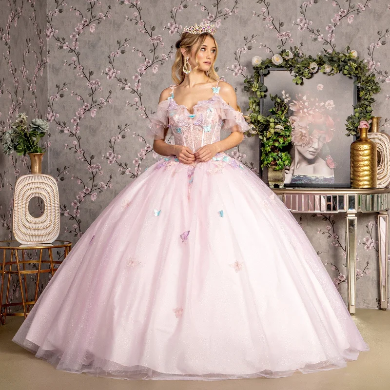 Long Ball Gown Glitter Quinceanera Dress
