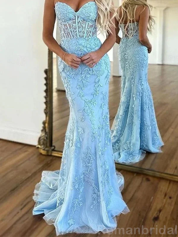 Simple Sweetheart Mermaid Red Applique Evening Prom Dress Online, OL075