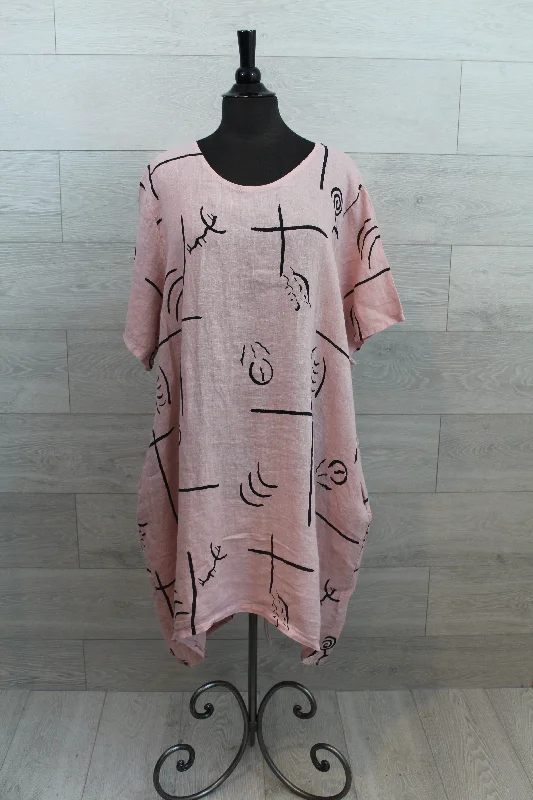 Made In Italy - Abstract Print s/s Dress - FINAL SALE ITEM